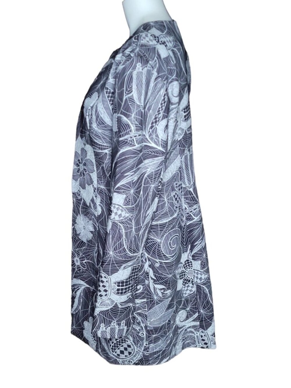 Angelys Balek Silk Blend Gothic Insect Web Open Front Blazer Jacket 10 Black - Picture 3 of 8